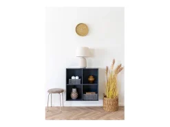 Sale Les Tendances Set van 3 ARESE opbergmanden – Grijs katoen en metaal Gris