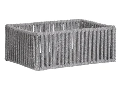 Sale Les Tendances Set van 3 ARESE opbergmanden – Grijs katoen en metaal Gris