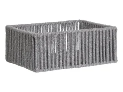 Sale Les Tendances Set van 3 ARESE opbergmanden – Grijs katoen en metaal Gris