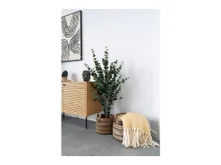 Les Tendances Macetero-Set van 2 ERBA opbergmanden – Natuurlijke jute met strepen en leren handvatten Beige