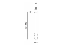 Sfera - Lámpara colgante individual con esfera de hormigón claro y cristal opal - 1XG9 max 1X7W, estructura blanca, IP20 Gris Outlet