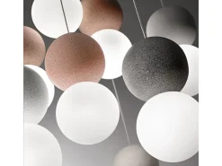 Sfera - Lámpara colgante individual con esfera de hormigón claro y cristal opal - 1XG9 max 1X7W, estructura blanca, IP20 Gris Outlet