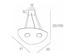 Shape Sospensione 2 Luci Grigio Gris Discount