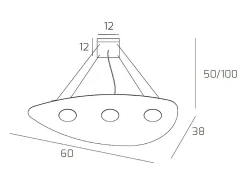 Shape Sospensione 3 Luci Sabbia Marru00f3n Hot