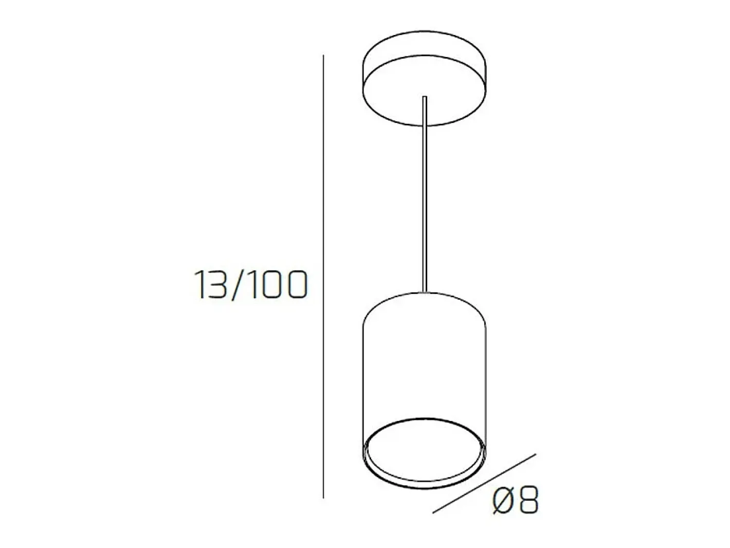 Lámpara Suspendida-Shape Sospensione Tubo H.10 1 Luce Grigio Gris