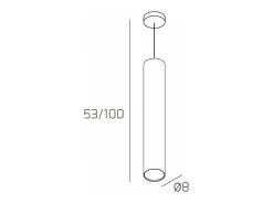 Outlet Shape Sospensione Tubo H.50 1 Luce Sabbia Marru00f3n