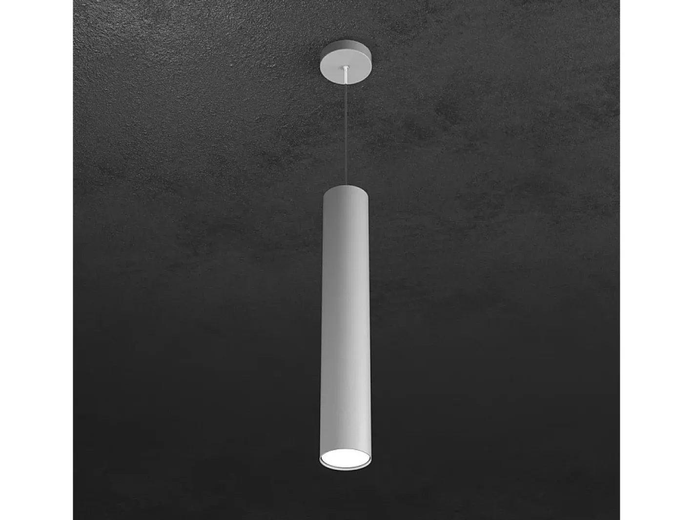 Lámpara Suspendida-Shape Sospensione Tubo H.50 1 Luce Grigio Gris