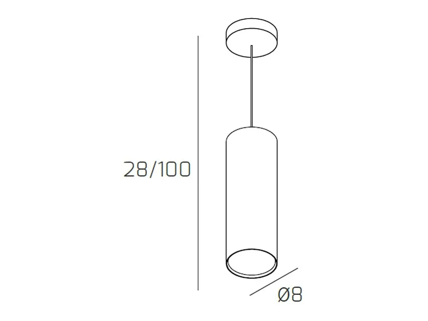 Shape Sospensione Tubo H.25 1 Luce Grigio Gris Clearance