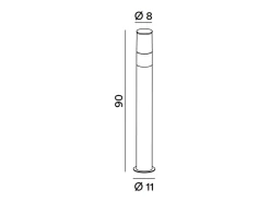 Best Sigaro - Bolardo de jardín con 1 bombilla E27 máx. 20 W IP54, aluminio pintado, bolardo para exterior, claro, altura 90 cm - Perenz Gris