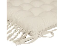 Atmosphera Ropa De Casa-Silla con diseño de macramé 40 x 40 cm Marfil