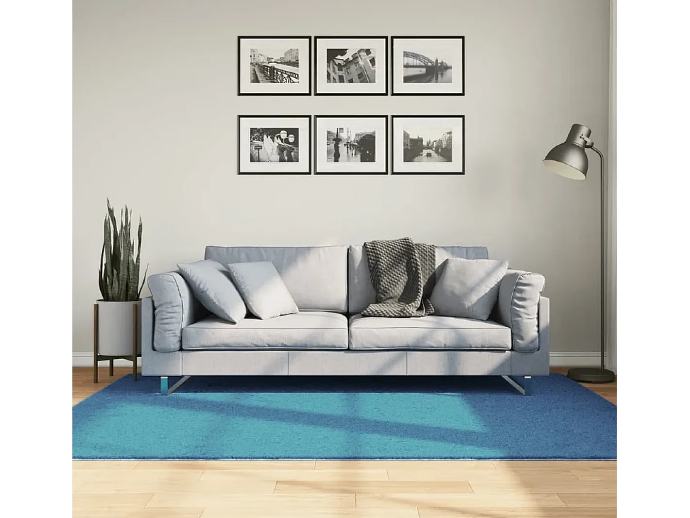 Clearance Garden Furniture Sinto Alfombra de pelo corto OVIEDO turquesa 140x200 cm Azul