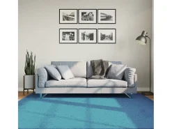 Garden Furniture Alfombra De Salón-Sinto Alfombra de pelo corto OVIEDO turquesa 200x200 cm Azul