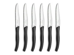 Lou Laguiole Cubierto-Sky - Bloque de 6 cuchillos carne Negro