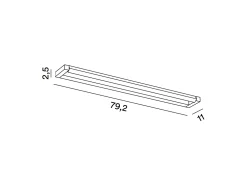 Aplique Para Pared-Slim - Aplique LED de pared de 24 W, CCT 2700K-4000K, L.79,2 cm, Orientable, 1920 lm, IP20 - Perenz - Marrón metalizado Marru00f3n