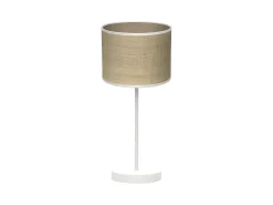AKUNADECOR Sobremesa En Color Natural Y Metal Modelo Jerte Blanco Best