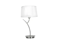 AKUNADECOR Sobremesa Con Pantalla Blanca Modelo Magni 1 Luz Cromo Plateado Best