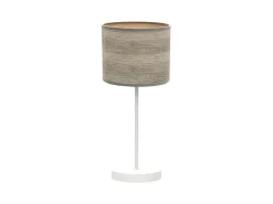 AKUNADECOR Lámpara De Mesa-Sobremesa Con Pantalla Gris De Metal En Modelo Jerte Blanco
