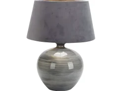 AKUNADECOR Lámpara De Mesa-Sobremesa Con Pantalla Terciopelo Modelo Betta Brillo 58 Cm Gris