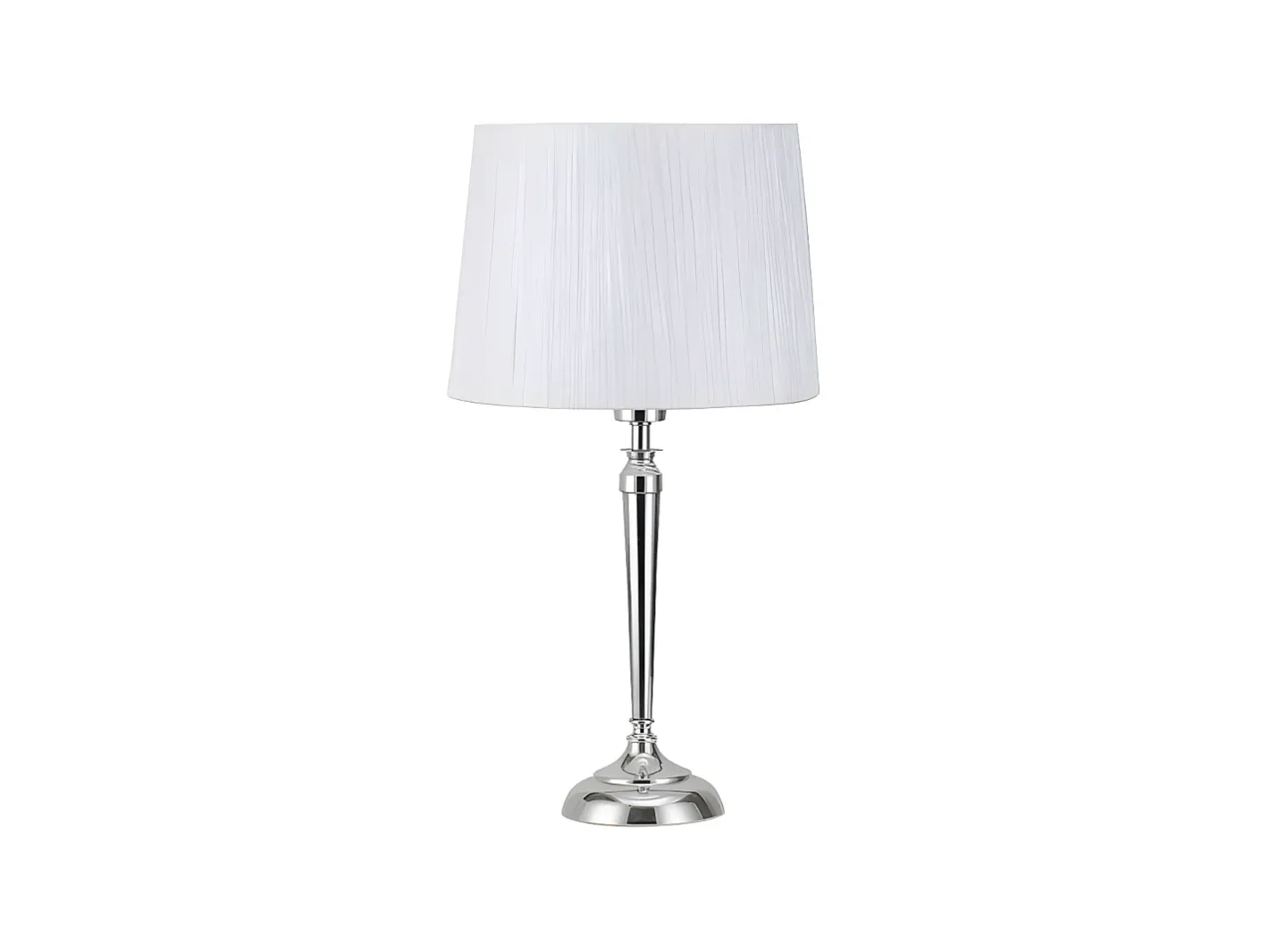 New AKUNADECOR Sobremesa Cromo Con Pantalla Blanca Modelo Alamo 1 Luz, Plateado