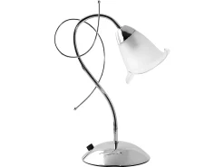 AKUNADECOR Sobremesa Cromo Modelo Adelfa Tulipa Cristal Plateado Discount