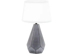 AKUNADECOR Lámpara De Mesa-Sobremesa De Ceramica Ibi Negra Con Pantalla Negro