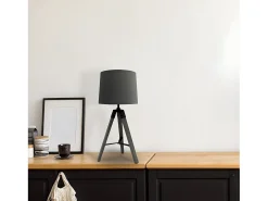AKUNADECOR Sobremesa Julen Negra Con Pantalla Brilamp Gris New