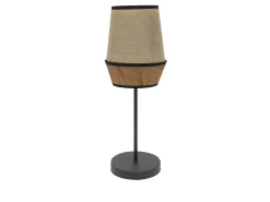 AKUNADECOR Lámpara De Mesa-Sobremesa 1luz Xe14 Modelo Campana Saco/marron Negro