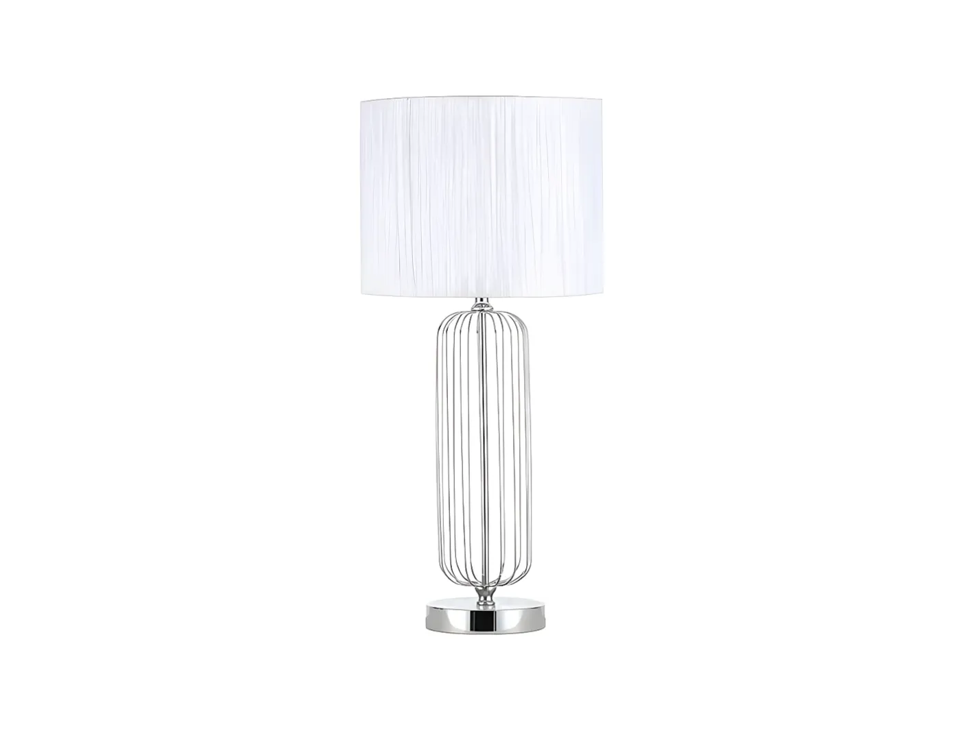 AKUNADECOR Sobremesa Metalica Con Pantalla Blanca Mansonia De Una Luz Plateado Outlet