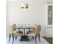 AKUNADECOR Sobremesa Niebla Blanca Con Interior Dorado Blanco Online