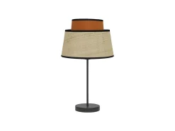 AKUNADECOR Lámpara De Mesa-Sobremesa Realizada De Tela Color Calabaza/natural Jia 1luz Negro