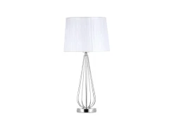 AKUNADECOR Sobremesa Robina Cromo Con Pantalla Blanca De Una Luz Plateado Discount