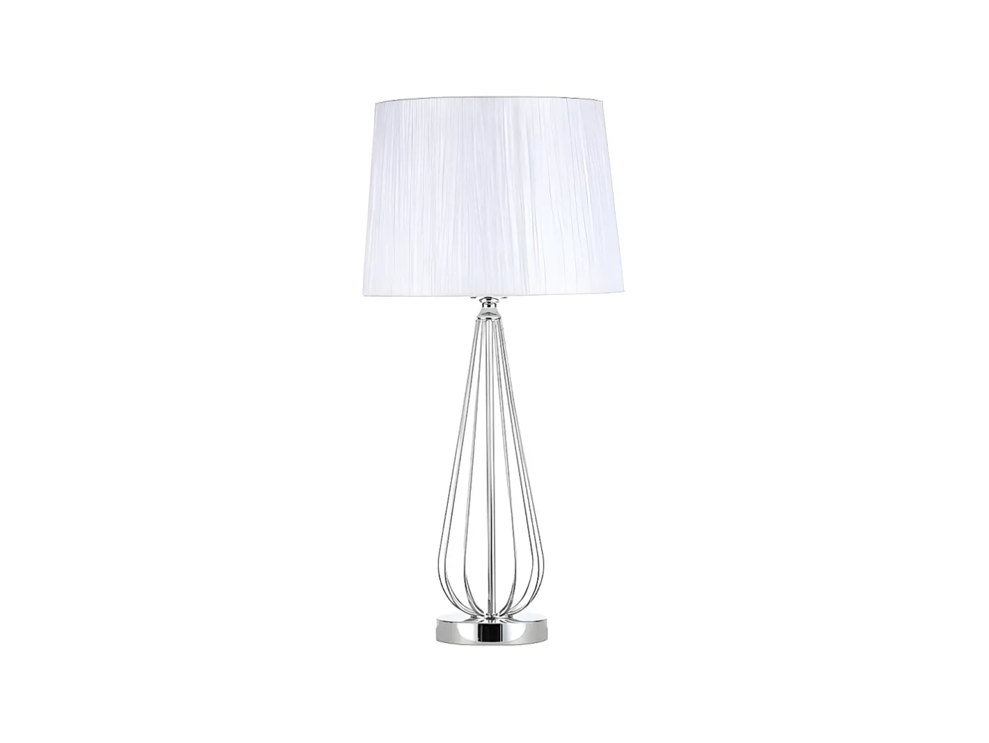 AKUNADECOR Sobremesa Robina Cromo Con Pantalla Blanca De Una Luz Plateado Discount