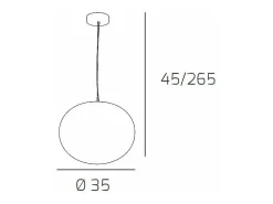 Discount Soft Sospensione D.35 1 Luce Plateado