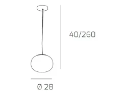 Soft Sospensione D.28 Cm. 1 Luce Plateado