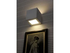 Sollux Lighting Aplique Para Pared-Sollux - 1 luz de pared de cerámica a ras de suelo blanca, E27 Blanco