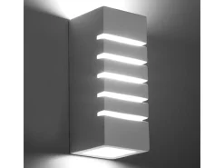 Hot Sollux Lighting Sollux - 1 luz de pared de cerámica a ras de suelo blanca, E27 Blanco
