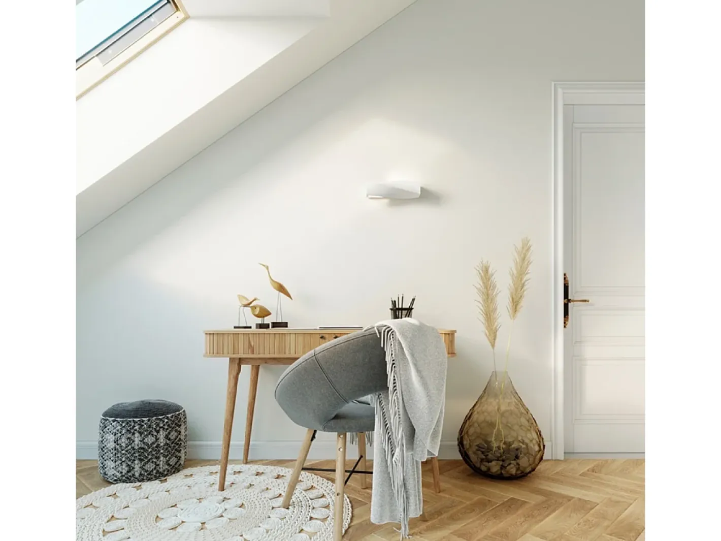 Best Sollux Lighting Sollux - 1 luz de pared de cerámica a ras de suelo blanca, E27 Blanco