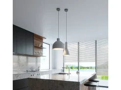 Clearance Sollux Lighting Sollux - Lámpara colgante de techo tipo domo con 1 luz blanca, E27 Gris