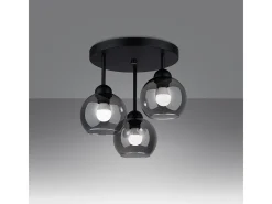 Sollux Lighting Lámpara Suspendida-Sollux Alino Lámpara de techo semiempotrable multi brazos negra Negro