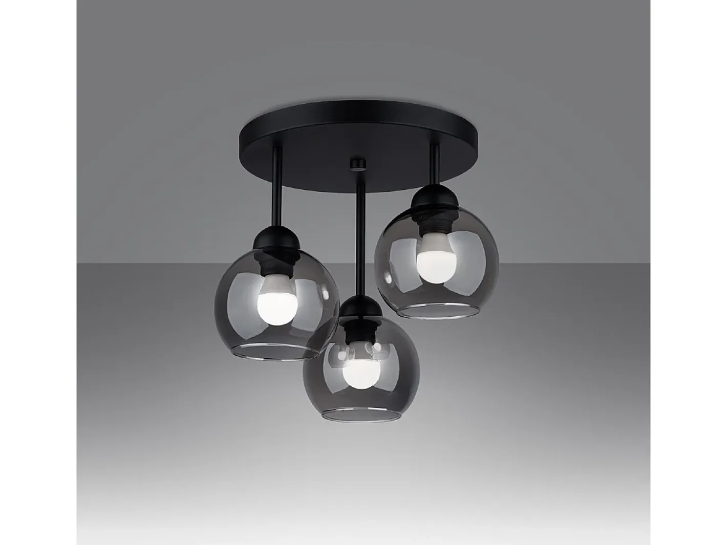 Sollux Lighting Lámpara Suspendida-Sollux Alino Lámpara de techo semiempotrable multi brazos negra Negro