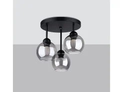 Sollux Lighting Lámpara Suspendida-Sollux Alino Lámpara de techo semiempotrable multi brazos negra Negro