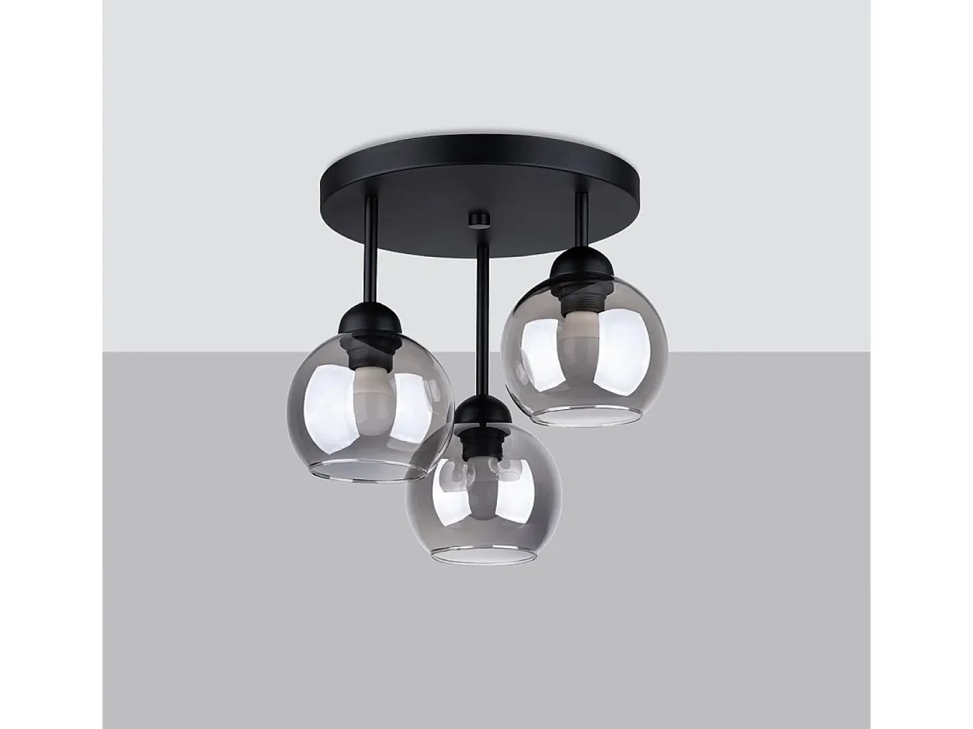 Sollux Lighting Lámpara Suspendida-Sollux Alino Lámpara de techo semiempotrable multi brazos negra Negro