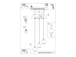 Outlet Sollux Lighting Sollux Alino Plafón colgante Bar Negro