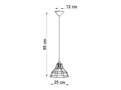 Sollux Lighting Lámpara Suspendida-Sollux ANATA - 1 lámpara colgante de techo con jaula negra, E27 Negro