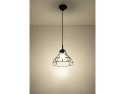 Sollux Lighting Lámpara Suspendida-Sollux ANATA - 1 lámpara colgante de techo con jaula negra, E27 Negro