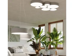 Sollux Lighting Sollux ARENA - Lámpara colgante de techo redonda con 2 luces Plata, E27 Gris