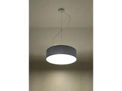 Sollux Lighting Sollux ARENA - Lámpara colgante de techo redonda con 2 luces Plata, E27 Gris