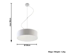 Sale Sollux Lighting Sollux ARENA - Lámpara colgante de techo redonda con 2 luces blanca, E27 Blanco