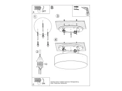 Sollux Lighting Plafón-Sollux ARENA - Lámpara de techo redonda a ras de suelo 2 luces Plata, E27 Gris