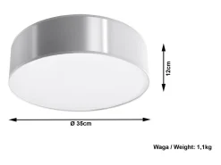 Sollux Lighting Plafón-Sollux ARENA - Lámpara de techo redonda a ras de suelo 2 luces Plata, E27 Gris